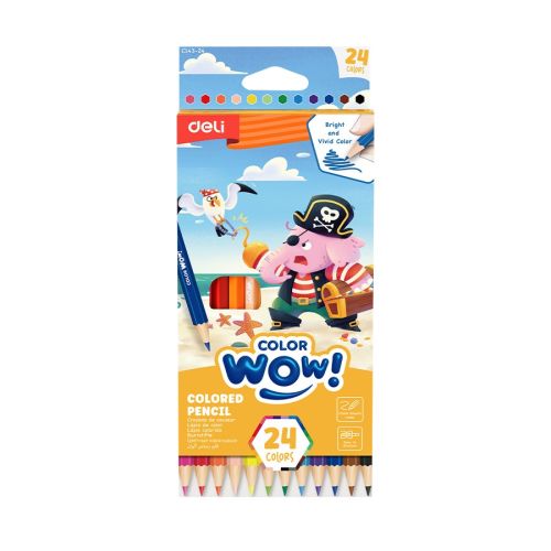 Цветни моливи Deli Color wow! EC143-24, шестоъгълно тяло, 24 цвята 1