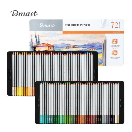 Цветни моливи Deli Dmast EC300-72, кръгло тяло, 72 цвята, в метална кутия 1