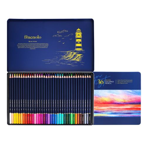 Цветни моливи Deli Finenolo EC122-36, шестоъгълно тяло, 36 цвята, в метална кутия — Joya.bg 1