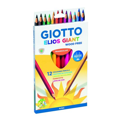 Цветни моливи GIOTTO ELIOS GIANT, джъмбо триъгълно тяло, 12 цвята 1