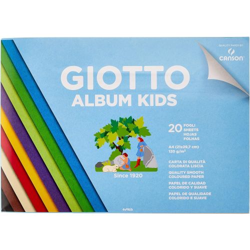 Цветно блокче за апликации GIOTTO ALBUM KIDS, A4, Canson хартия 120 г/кв.м, 10 цвята, 20 л. 1