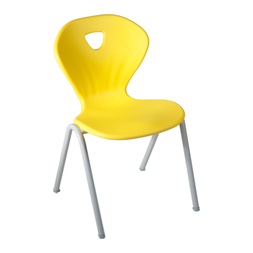 Ученически стол Kori 4L New, PP, метална база, жълт 1