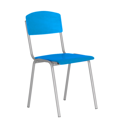 Ученически стол Tina Blue, многослойна букова дървесина, метална база, син 1