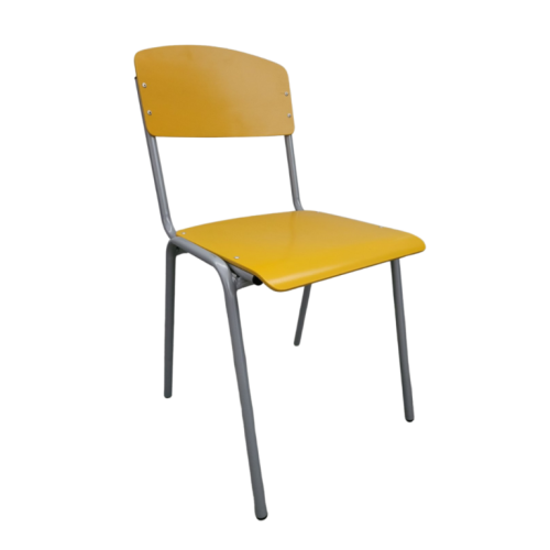 Ученически стол Tina Yellow, многослойна букова дървесина, метална база, жълт 1