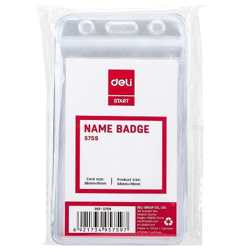 Вертикален бадж Deli Extend E5759, PVC, 68x118 мм, водоустойчив — Joya.bg 1