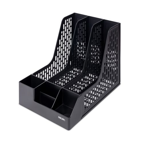 Вертикална поставка Deli, 9843BES, с органайзер и 3 отделения, РР, черна — Joya.bg 1