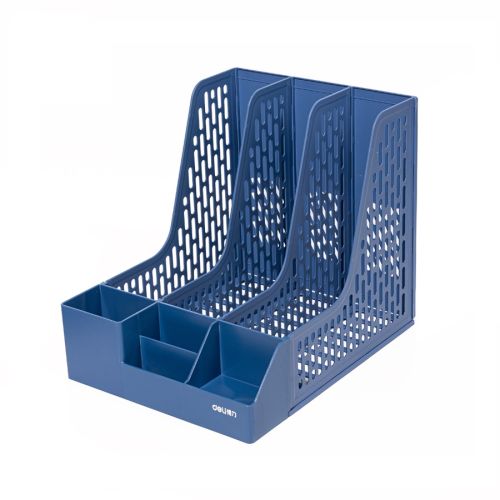 Вертикална поставка Deli, 9843BES, с органайзер и 3 отделения, РР, синя — Joya.bg 1