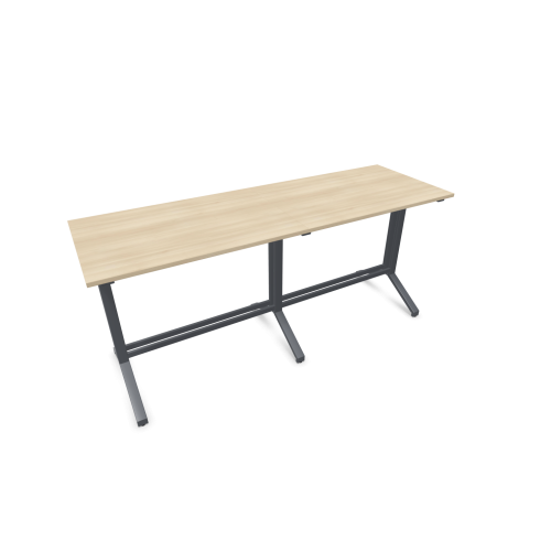 Висока маса MeeThink 2Y, метална база Y-форма, цвят сив, плот 2400х800х1050мм, ПДЧ 25 мм, акация — Joya.bg 1