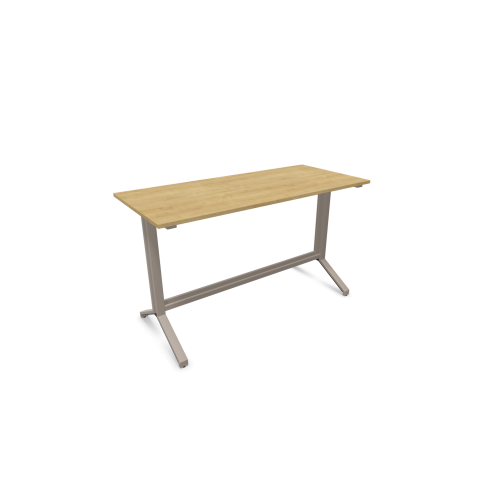 Висока маса MeeThink Y, метална база Y-форма, цвят бежов, плот 1800х800х1050 мм, ПДЧ 25 мм, дъб — Joya.bg 1