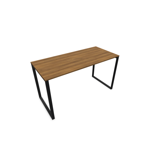 Висока маса Sqart, метална база П-форма, цвят черен, плот 2000х900х1100 мм, ПДЧ 25 мм, орех — Joya.bg 1