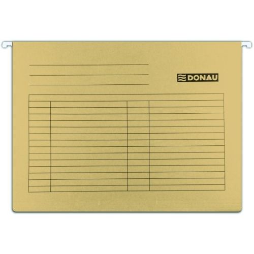 Висяща папка за картотека DONAU, с машинка, с метални шини, картон 230 г, крафт