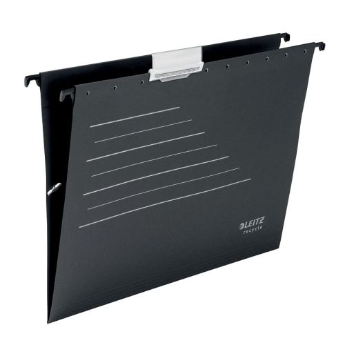 Висяща папка за картотека LEITZ Alpha Recycle, без машинка, с метални шини, рециклиран картон, черна — Joya.bg 1