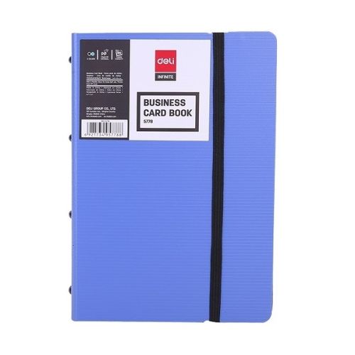 Визитник Deli Infinite, Е5778, за 180 визитки, 200x140х30 мм, с разделители, РР, син — Joya.bg 1
