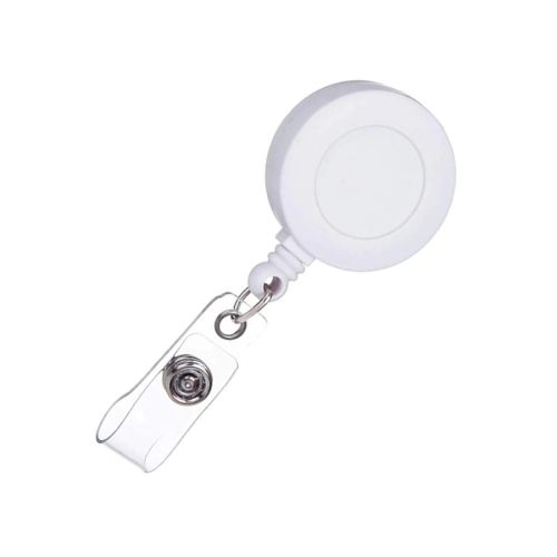 Yo -Yo ролетка за бадж, пластмасова, с метален клипс, корда 600 мм, бяла — Joya.bg