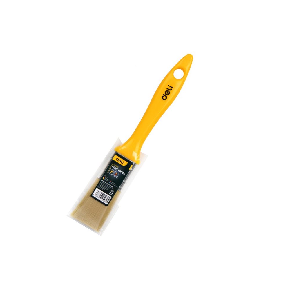 Четка за боядисване Deli TOOLS EDL509151, PET дръжка, 1"/25.4 мм, жълта