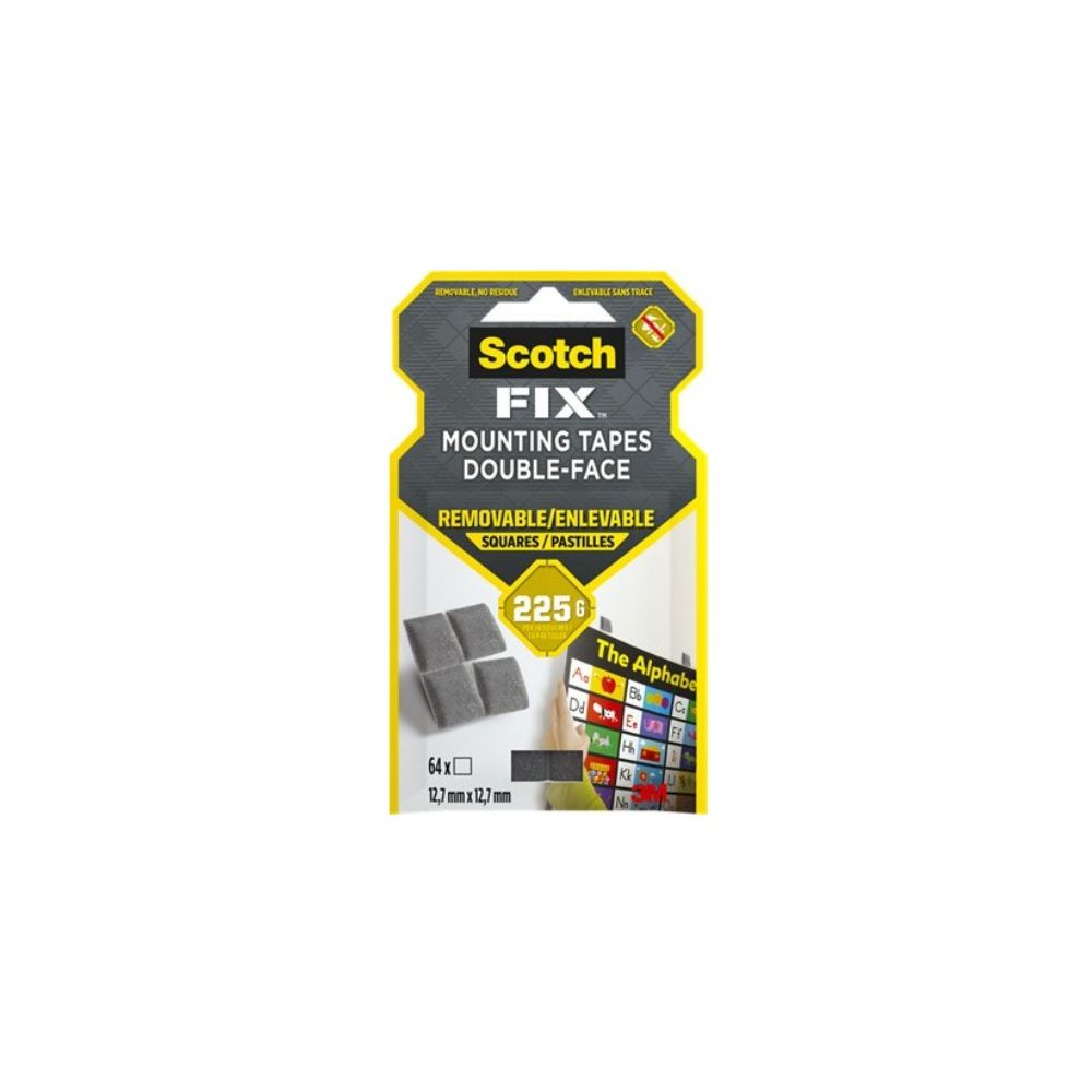 Монтажни квадрати Scotch-FIX 108 Interior, 12.7 х 12.7 мм, презалепващи, издържливост 225 г, 64 бр. Монтажни квадрати Scotch-FIX 108 Interior, 12.7 х 12.7 мм, презалепващи, издържливост 225 г, 64 бр.