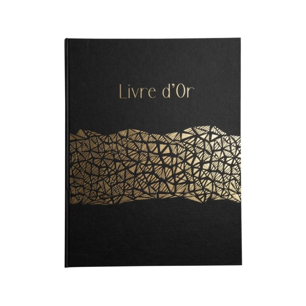 Книга за гости EXACOMPTA GOLD Aramy, 27x22 см, 100 стр., офсет 110г/кв.м, златен кант, черна