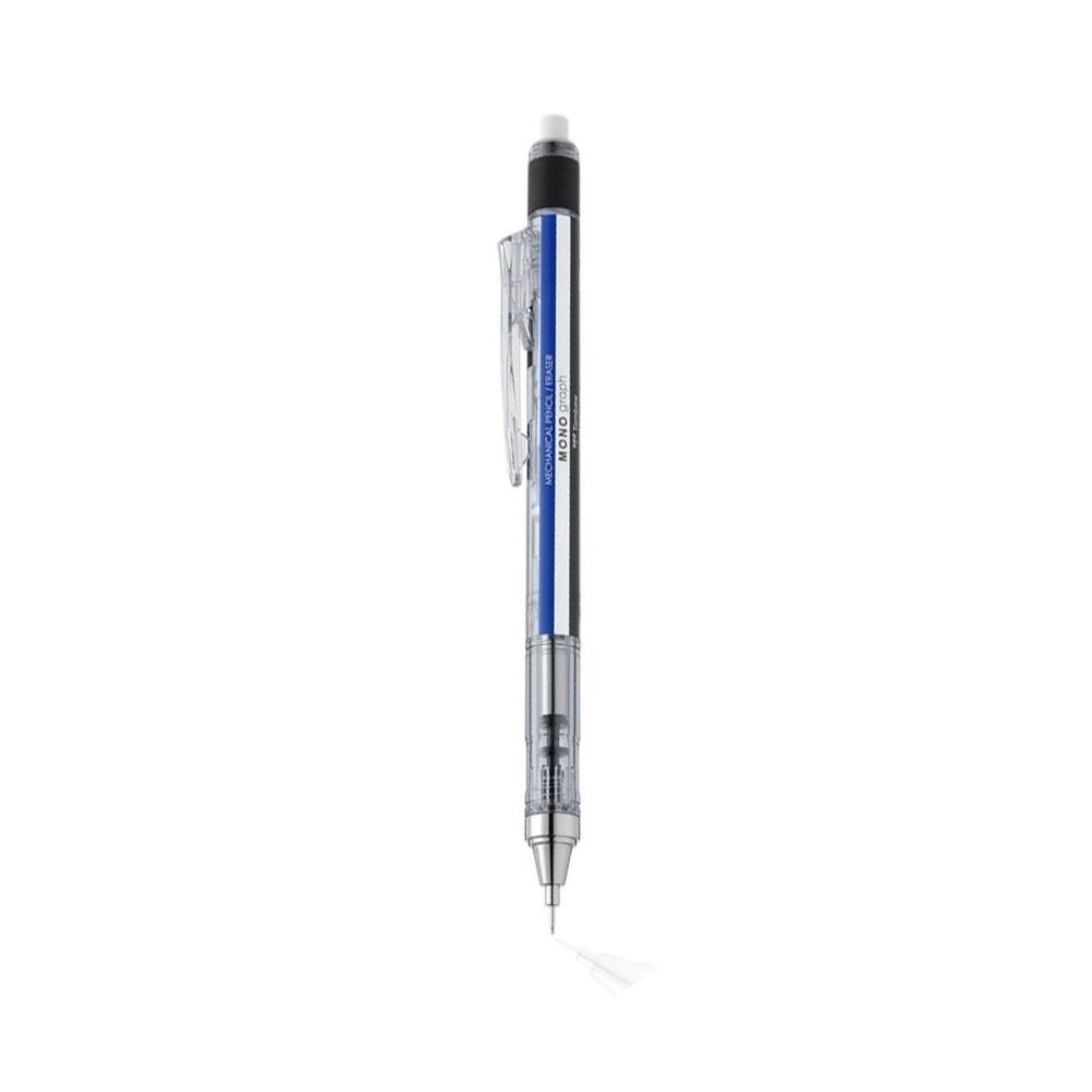 Автоматичен молив Tombow Mono Graph, ултра тънка гума ф 2.3 мм, метален връх 0.5 мм