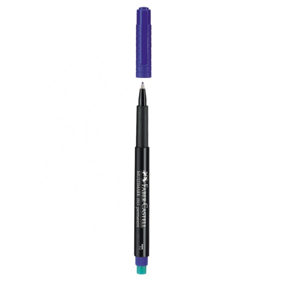 Перманентен маркер Faber-Castell 151351 OHP-F, 0.6 мм, син