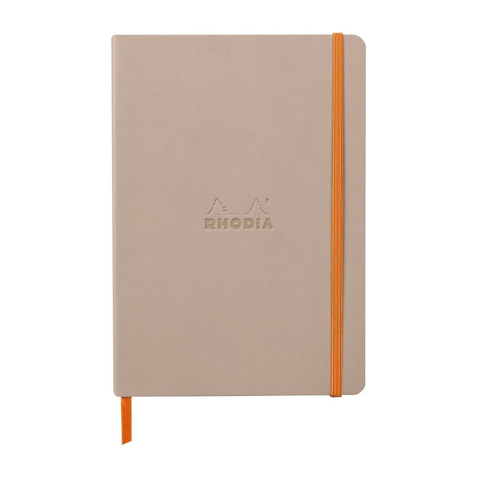 Бележник RHODIA Rhodiarama, A5, 80 л., редове, хартия шамоа 90 г, меки PU корици, пепелнорозов Бележник RHODIA Rhodiarama, A5, 80 л., редове, хартия шамоа 90 г, меки PU корици, пепелнорозов