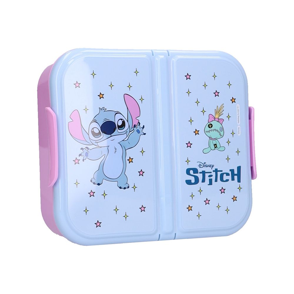 Кутия за храна Stitch Eat Yum Repeat, синя, PP, двойно отваряне, 150 х 180 х 50 мм