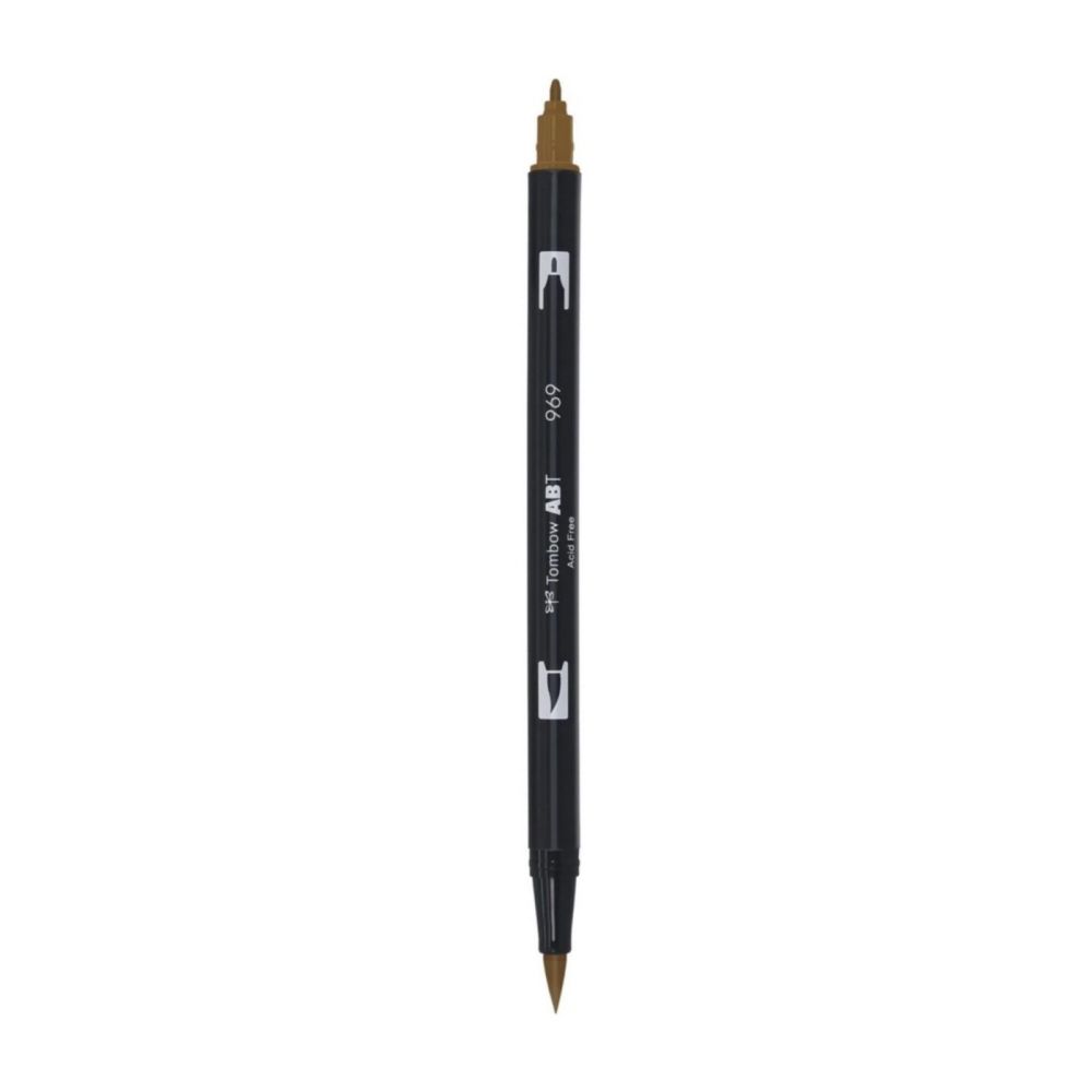 Aкварелен двувърх маркер Tombow ABT Dual Brush, четка 3.5 мм, връх 0.8 мм, 969 chocolate Aкварелен двувърх маркер Tombow ABT Dual Brush, четка 3.5 мм, връх 0.8 мм, 969 chocolate