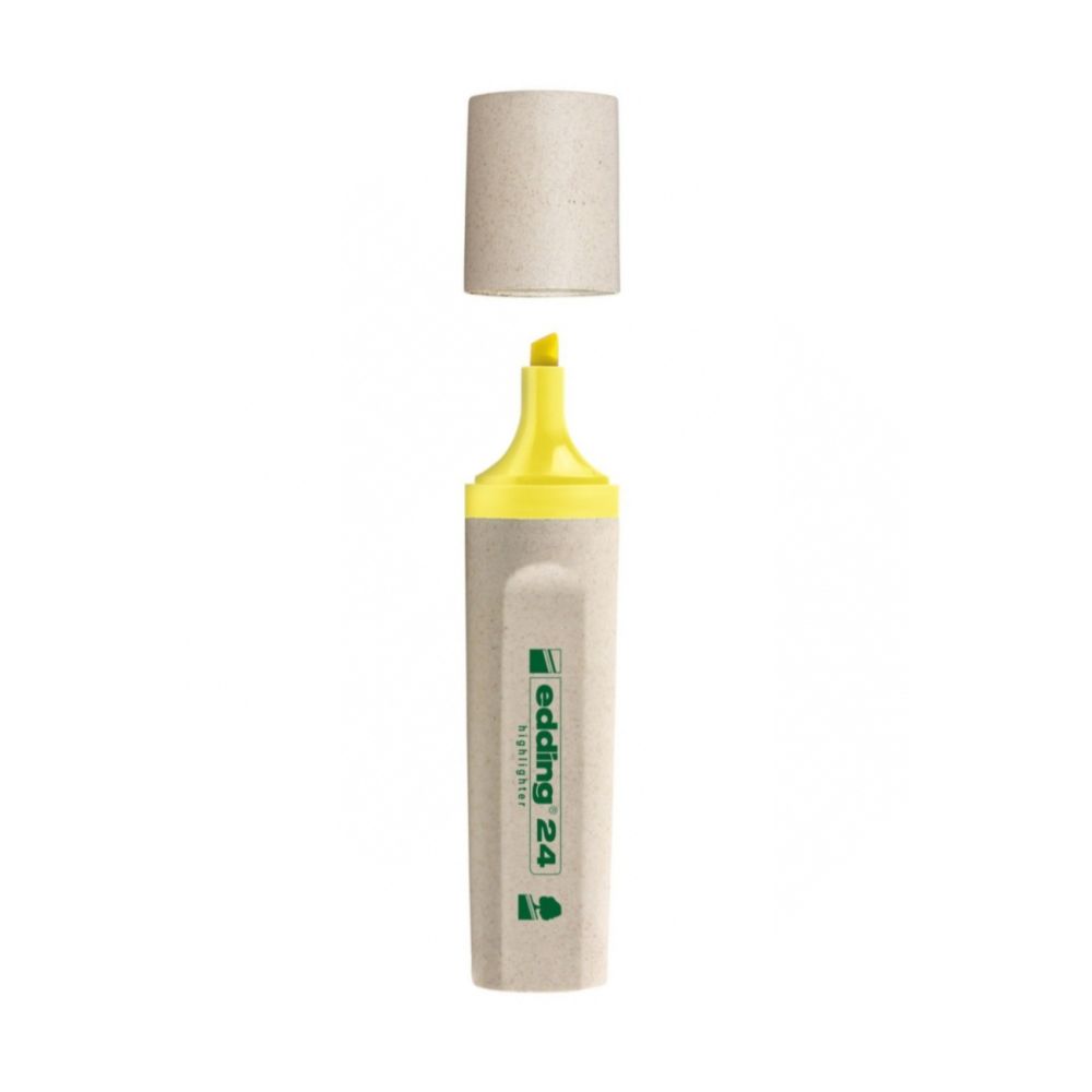Текстмаркер edding 24 EcoLine, скосен връх 2-5 мм, жълт Текстмаркер edding 24 EcoLine, скосен връх 2-5 мм, жълт
