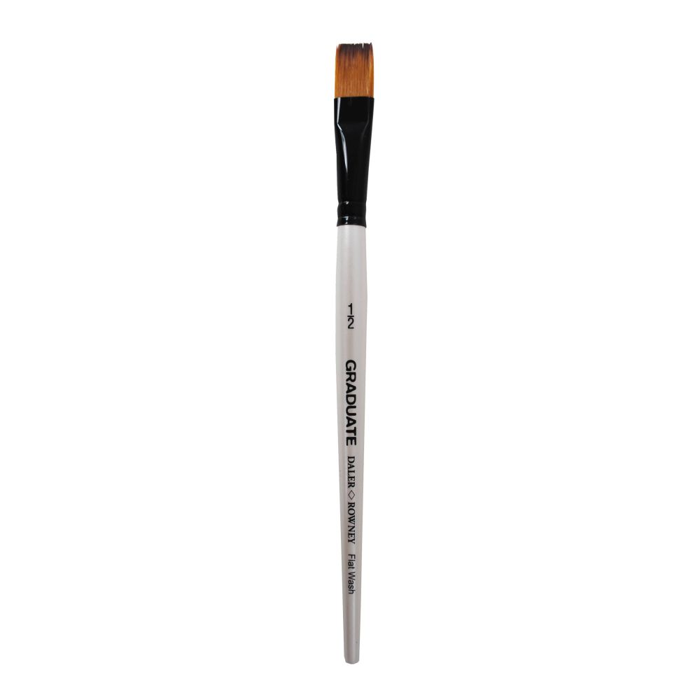 Четка за рисуване DALER-ROWNEY Graduate Synthetic Flat Wash 1/2", плоска, с къса дръжка, изк. косъм