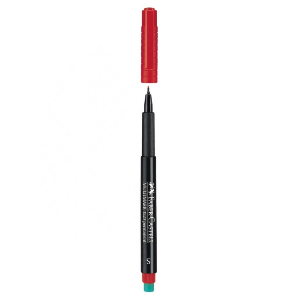 Перманентен маркер Faber-Castell 152321 OHP-S, 0.4 мм, червен
