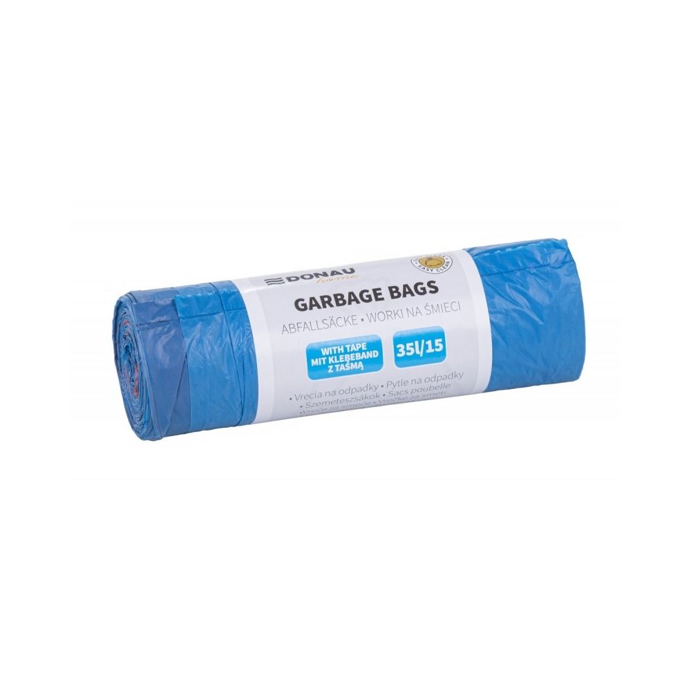 Чували за смет с връзки DONAU HOME, LDHD 17 mic, 35 л, 50х57 см, сини, 15 бр. Чували за смет с връзки DONAU HOME, LDHD 17 mic, 35 л, 50х57 см, сини, 15 бр.