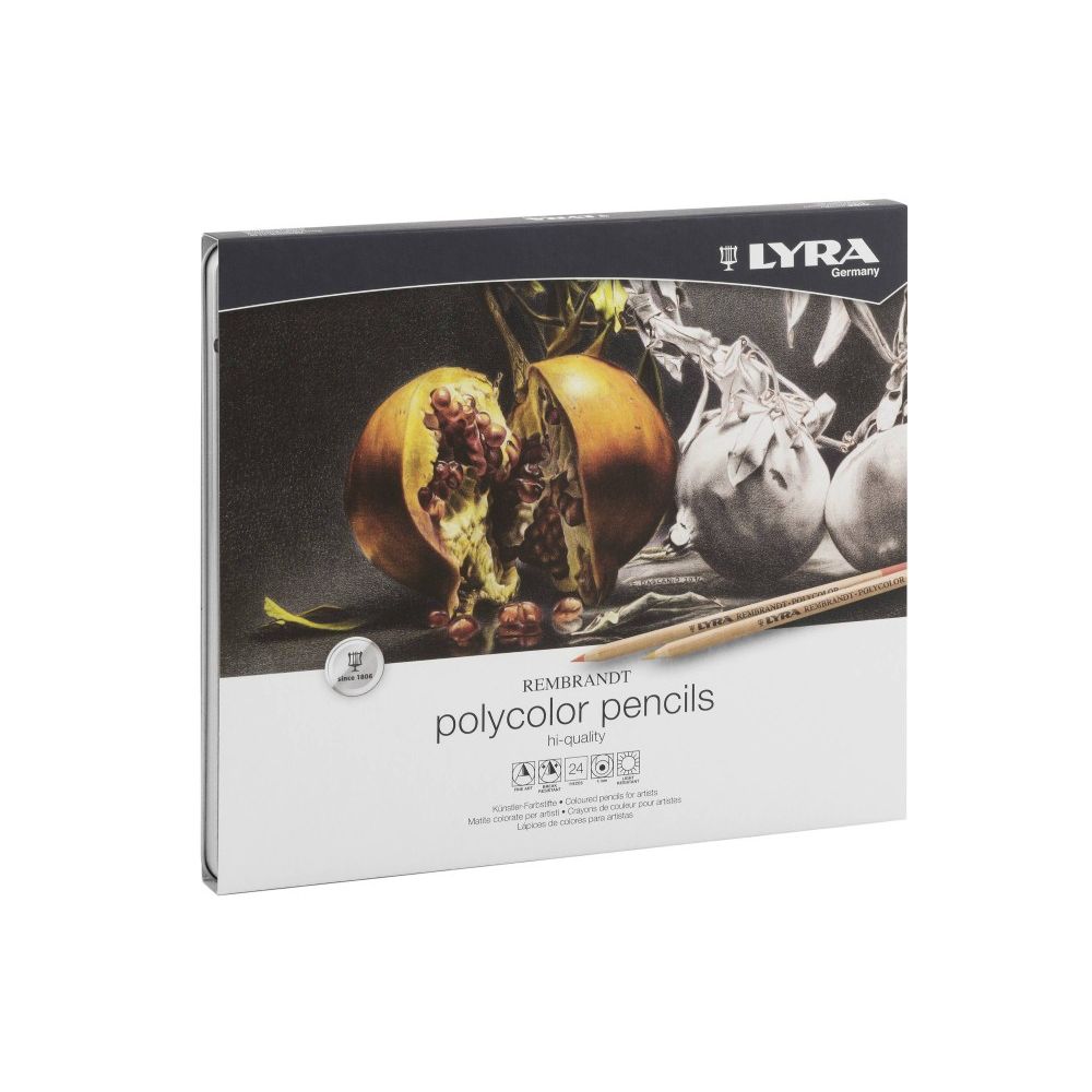 Цветни моливи LYRA Rembrandt Polycolor, метална кутия, 24 цвята