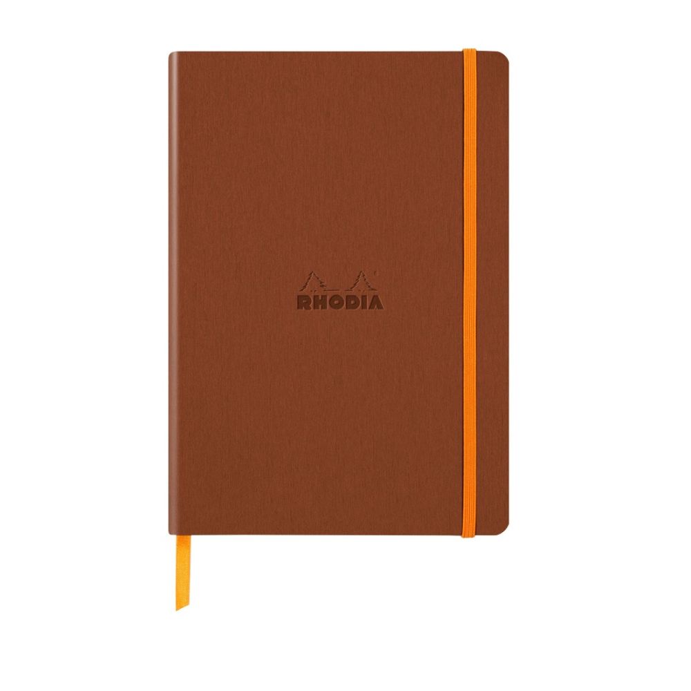 Бележник RHODIA Rhodiarama, A5, 80 л., редове, хартия шамоа 90 г, меки PU корици, меден