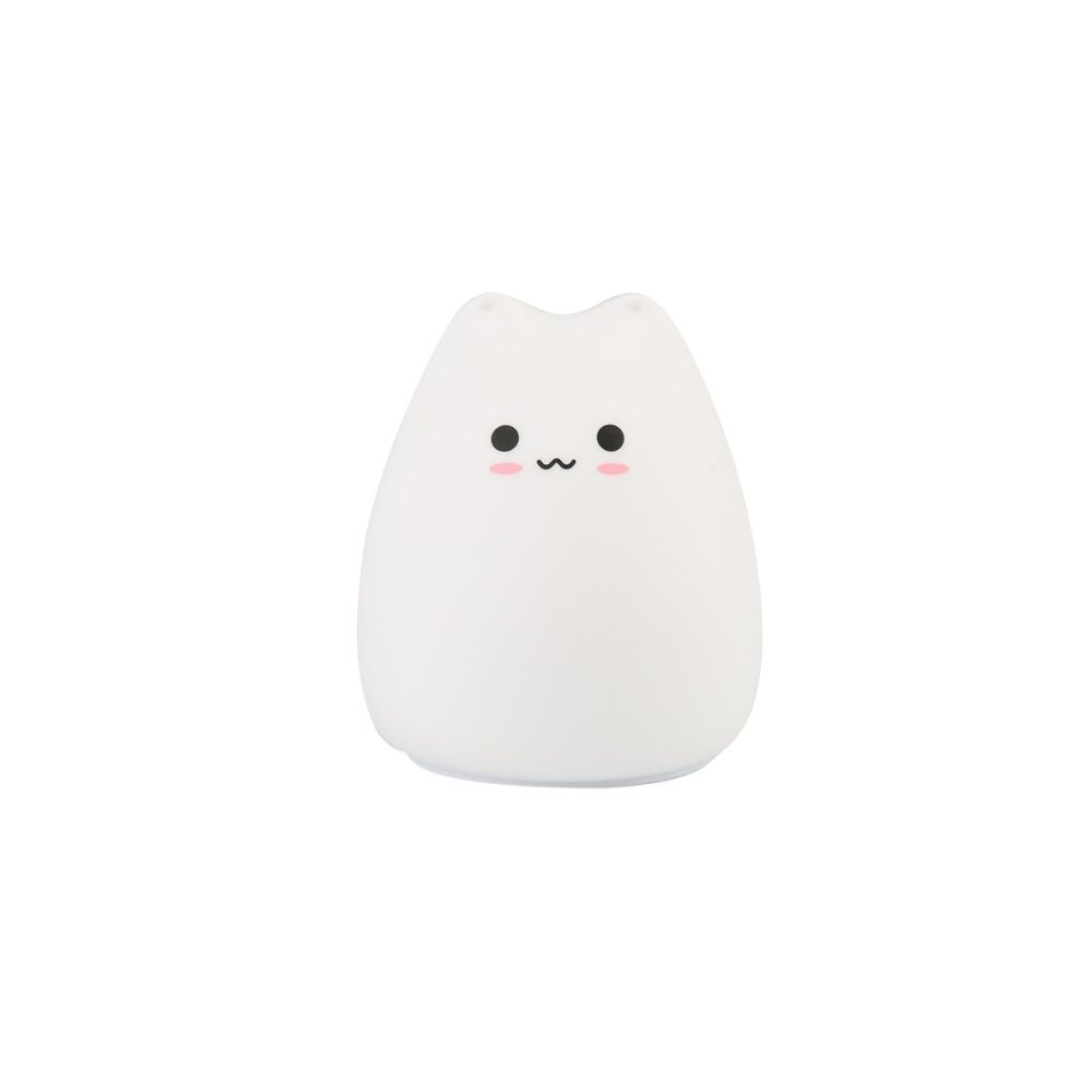 Детска нощна LED лампа Cactus Little Cat, силиконова, многоцветна, с батерии AAA Детска нощна LED лампа Cactus Little Cat, силиконова, многоцветна, с батерии AAA