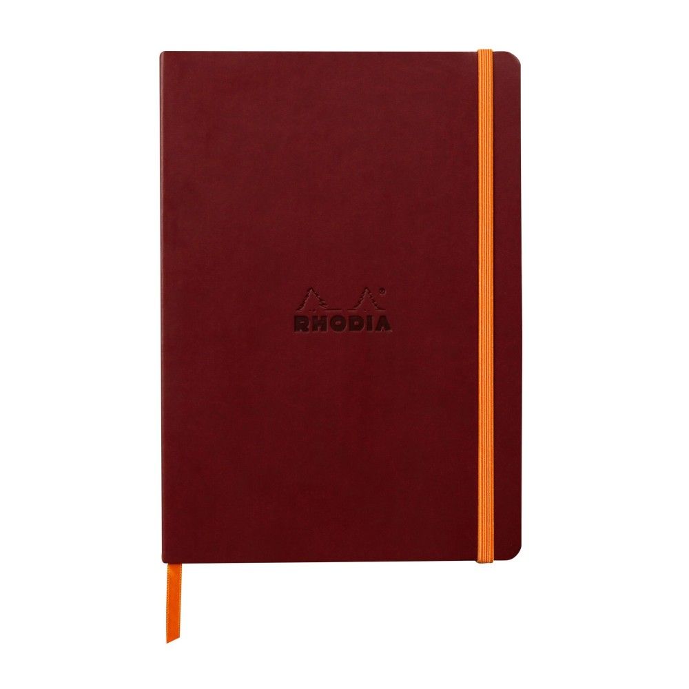 Бележник RHODIA Rhodiarama, A5, 80 л., редове, хартия шамоа 90 г, меки PU корици, бордо