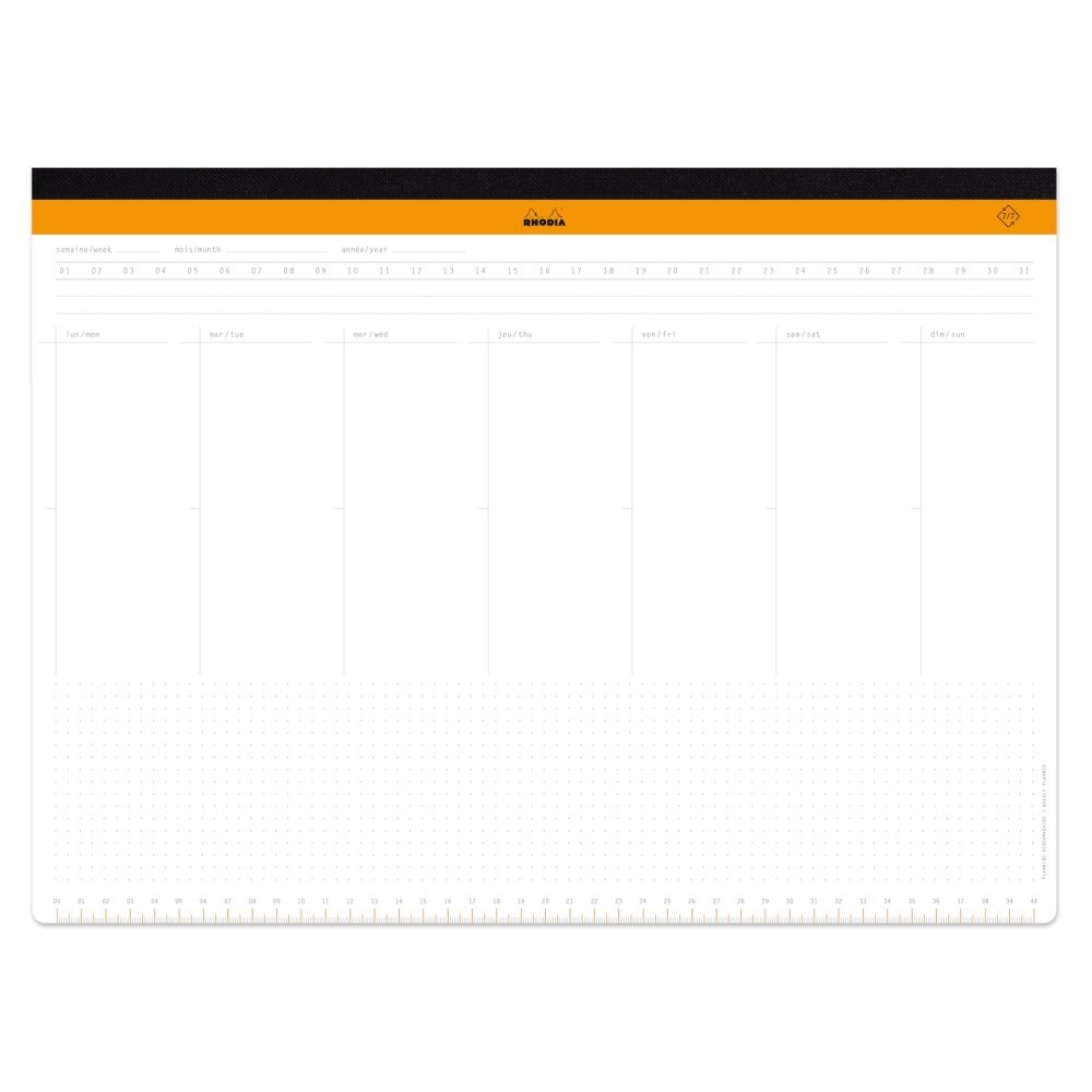 Настолен седмичен планер RHODIA, A3+, 42 х 30.9 см, 60 л., текстилна подвързия, без дати