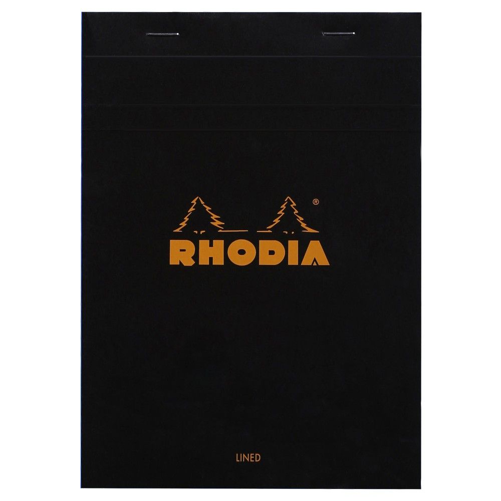 Пад с телчета RHODIA BLACK №16, A5, 80 л., редове с поле, микроперф., хартия Clairefontaine 80 г
