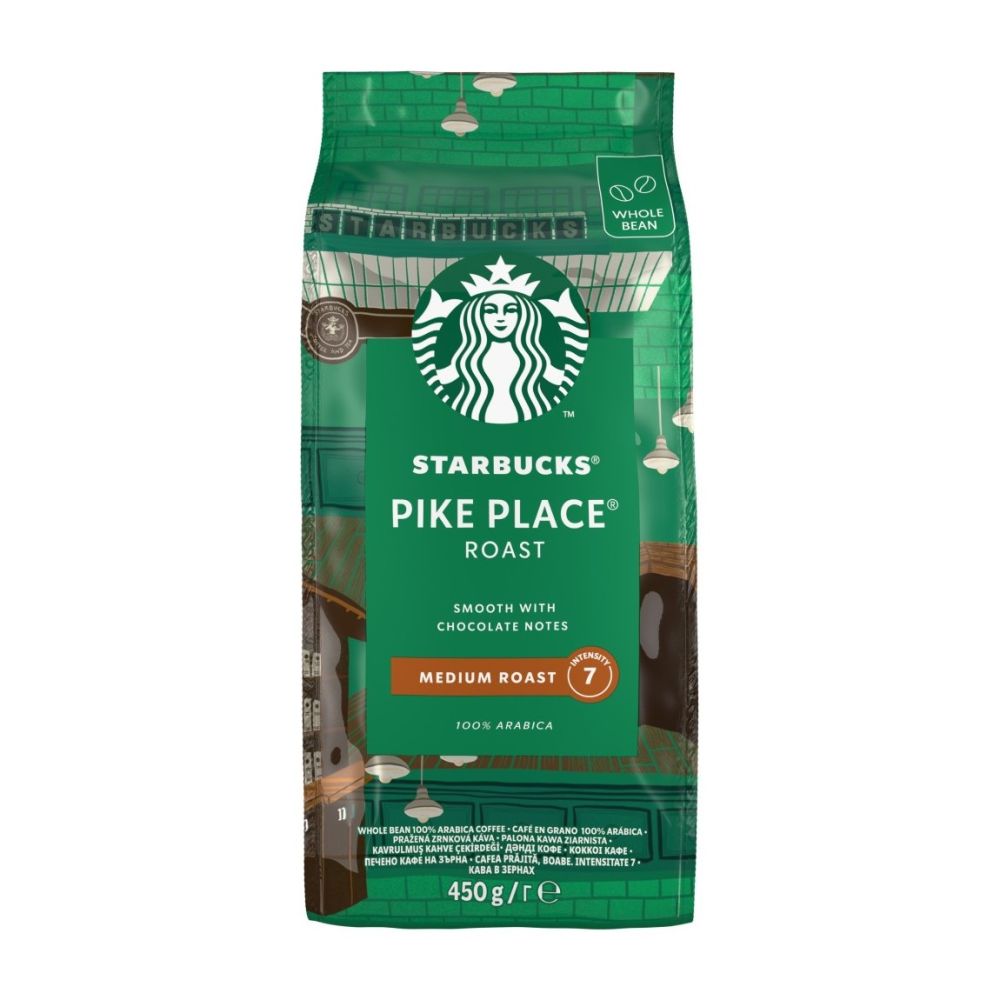 Кафе Starbucks Pike Place Roast, на зърна, пакет, 450г