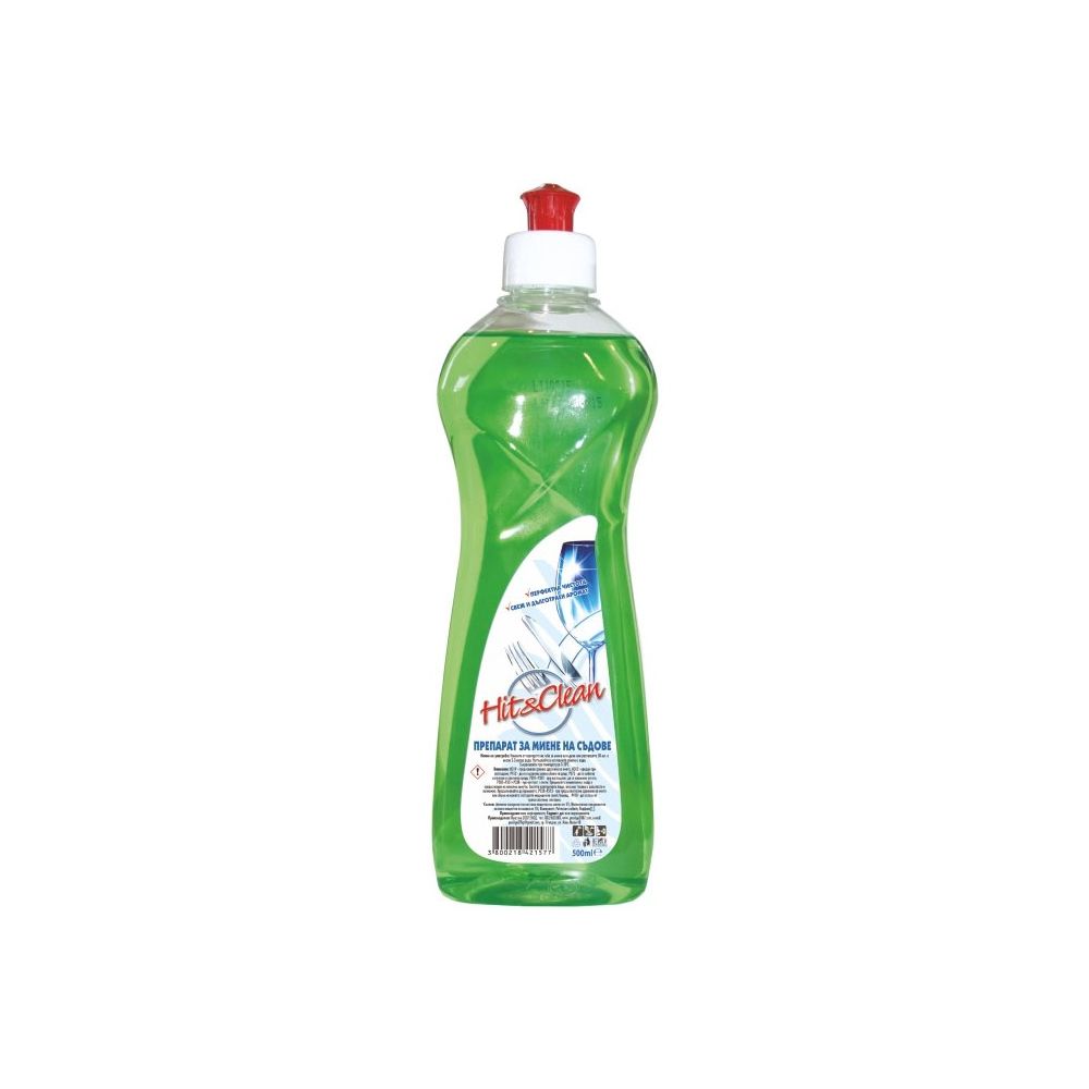 Препарат за съдове Hit&Clean, аромат ябълка, 500 мл