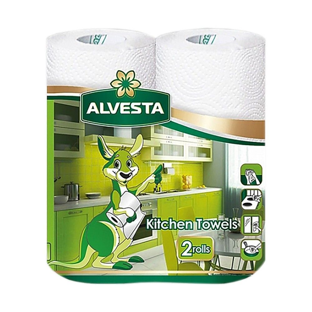 Хартиена кухненска ролка Alvesta, 2 пласта, опаковка 2 ролки Хартиена кухненска ролка Alvesta, 2 пласта, опаковка 2 ролки