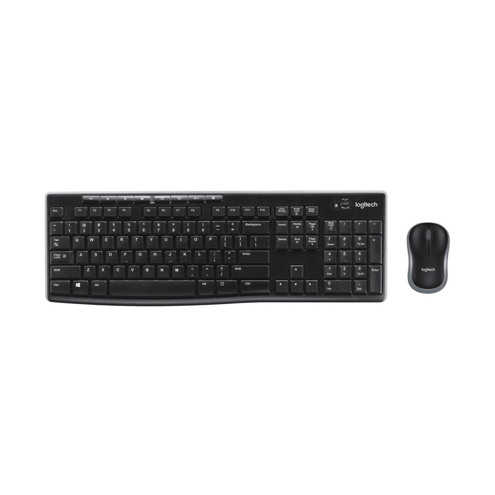 Безжичен комплект клавиатура и мишка Logitech MK270, USB, кирилизирана, черна