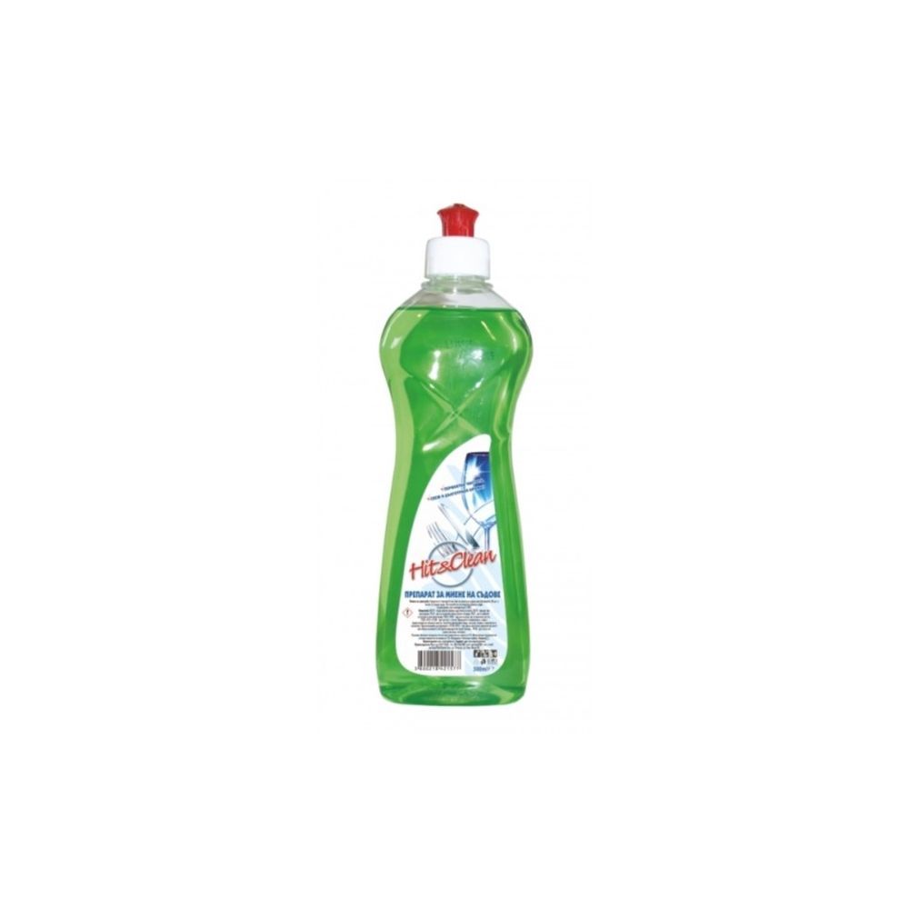Препарат за съдове Hit&Clean, аромат ябълка, 500 мл Препарат за съдове Hit&Clean, аромат ябълка, 500 мл