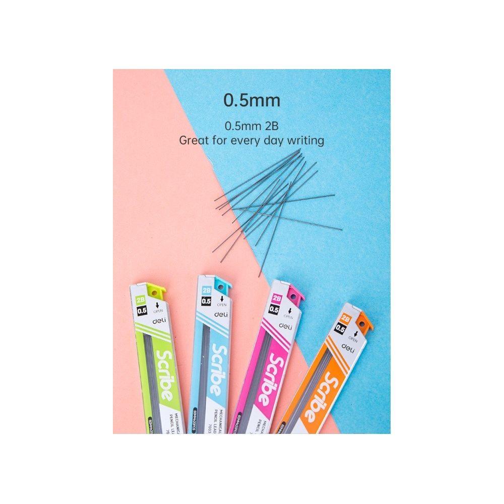 Графити Deli Scribe E7003, 0.5 мм, 2B, 20 бр.