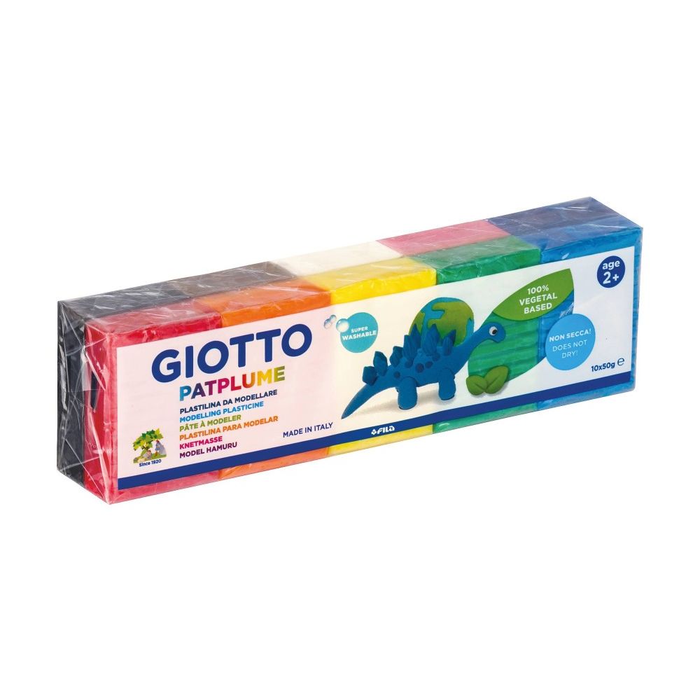Пластилин GIOTTO Patplume, 10 x 50 г, асортирани цветове