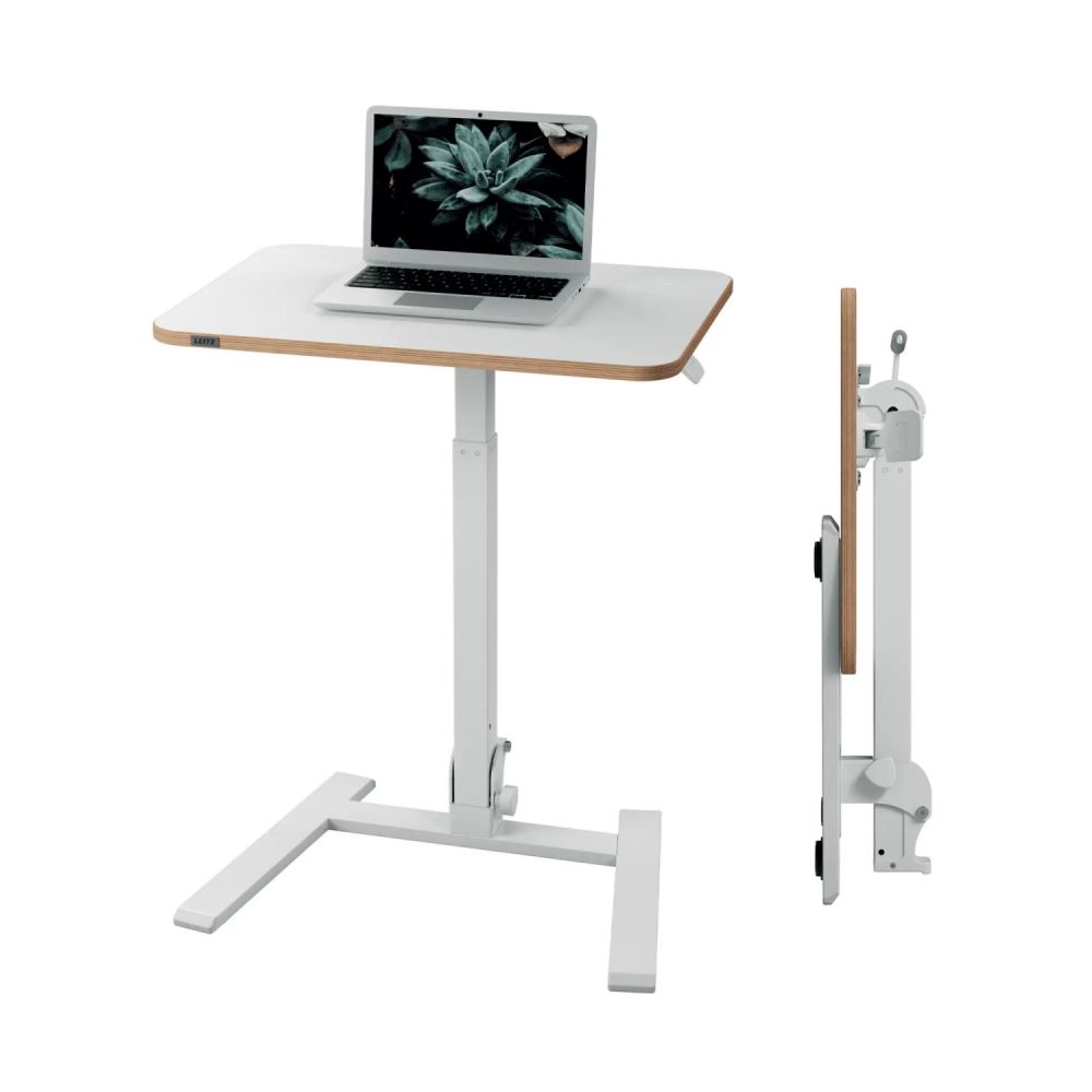 Сгъваемо ергономично бюро Leitz Ergo Sit-Stand, компактно, 65х46 см, бяло Сгъваемо ергономично бюро Leitz Ergo Sit-Stand, компактно, 65х46 см, бяло