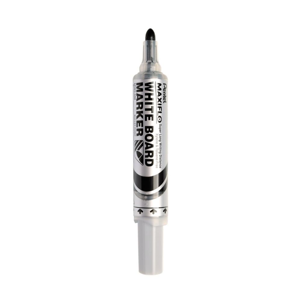 Маркер за бяла дъска Pentel Maxiflo, объл връх 6 мм, черен Маркер за бяла дъска Pentel Maxiflo, объл връх 6 мм, черен