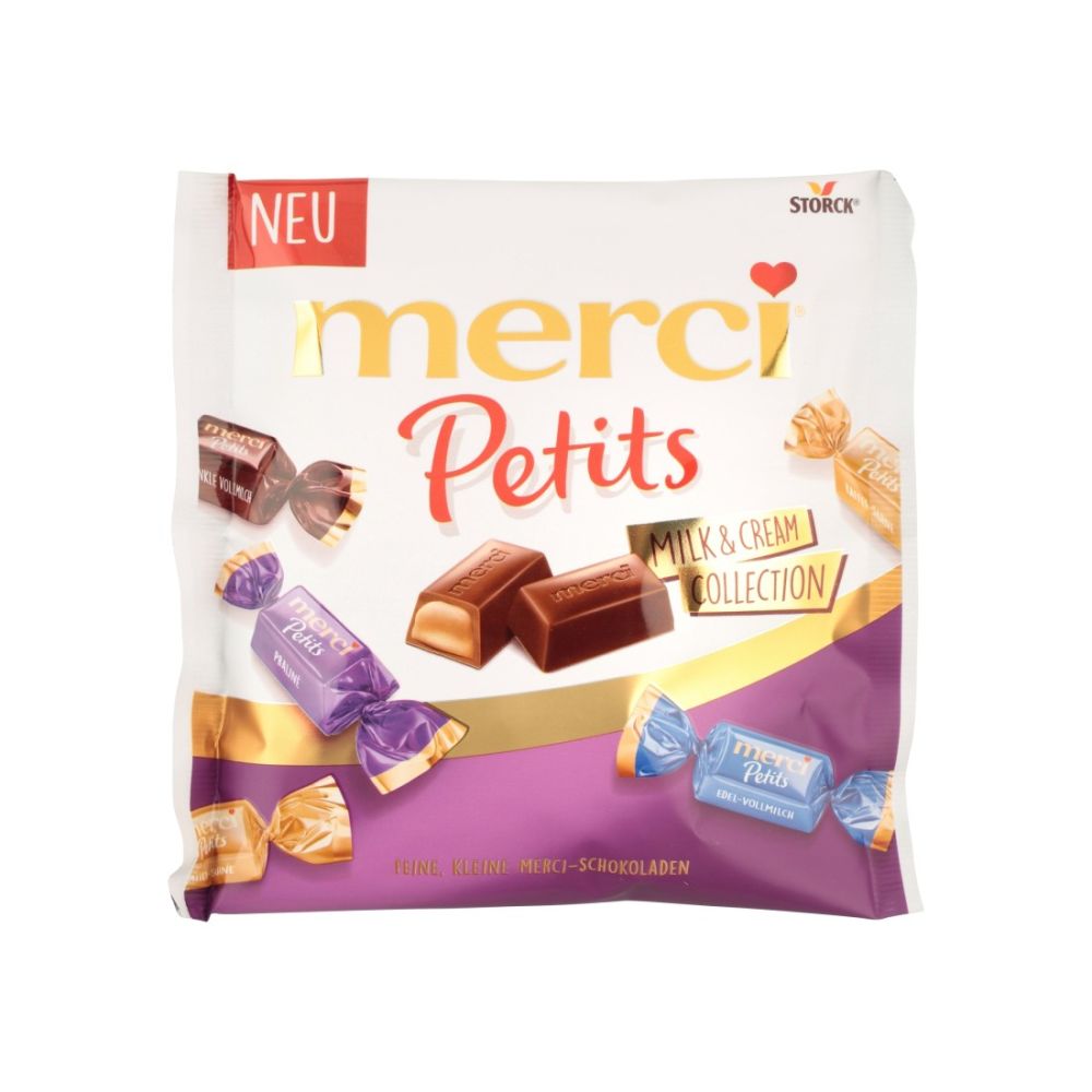 Шоколадови бонбони MERCI PETITS MiILK & CREAM, пакет 125 г