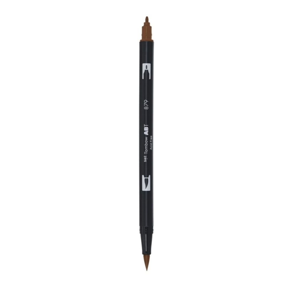 Aкварелен двувърх маркер Tombow ABT Dual Brush, четка 3.5 мм, връх 0.8 мм, 879 brown Aкварелен двувърх маркер Tombow ABT Dual Brush, четка 3.5 мм, връх 0.8 мм, 879 brown