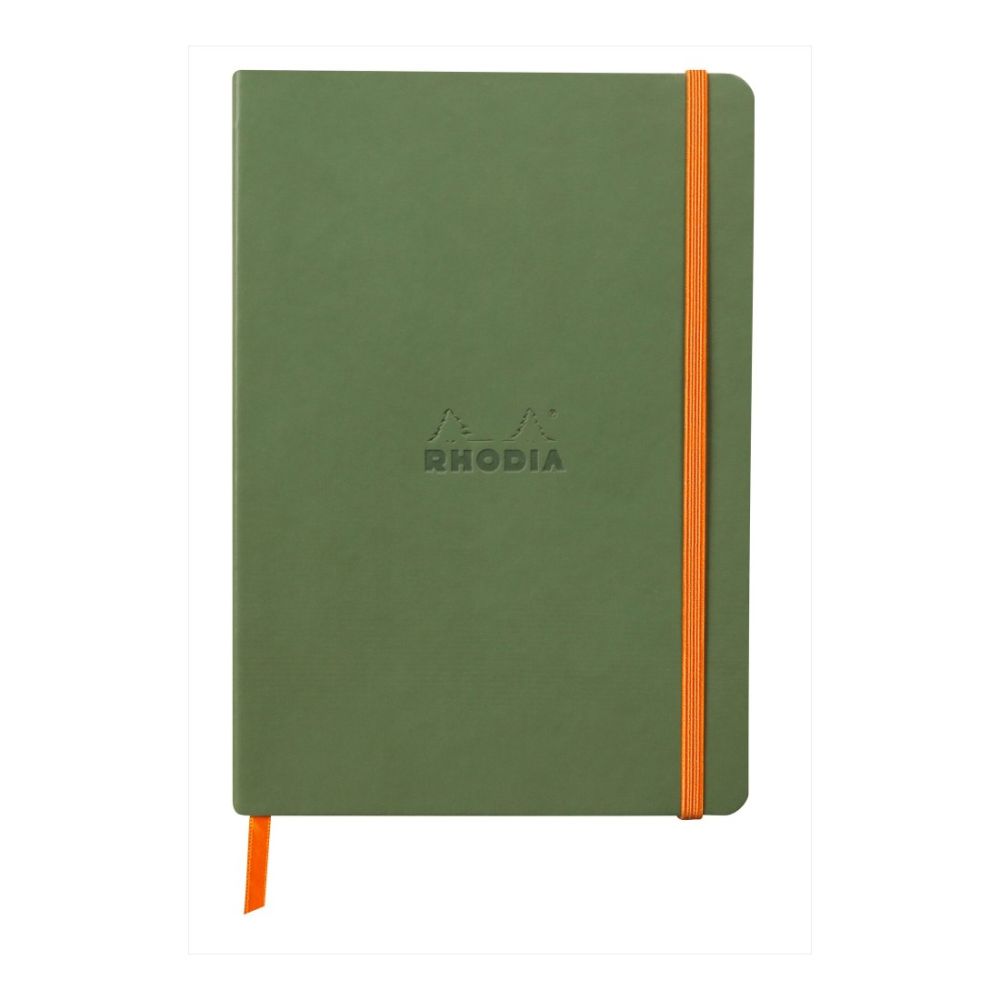 Бележник RHODIA Rhodiarama, A5, 80 л., редове, хартия шамоа 90 г, меки PU корици, салвия Бележник RHODIA Rhodiarama, A5, 80 л., редове, хартия шамоа 90 г, меки PU корици, салвия