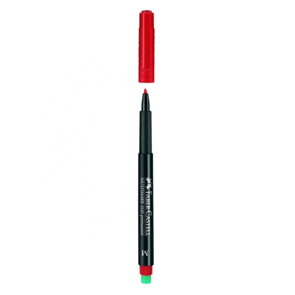 Перманентен маркер Faber-Castell 152521 OHP-M, 1 мм, червен