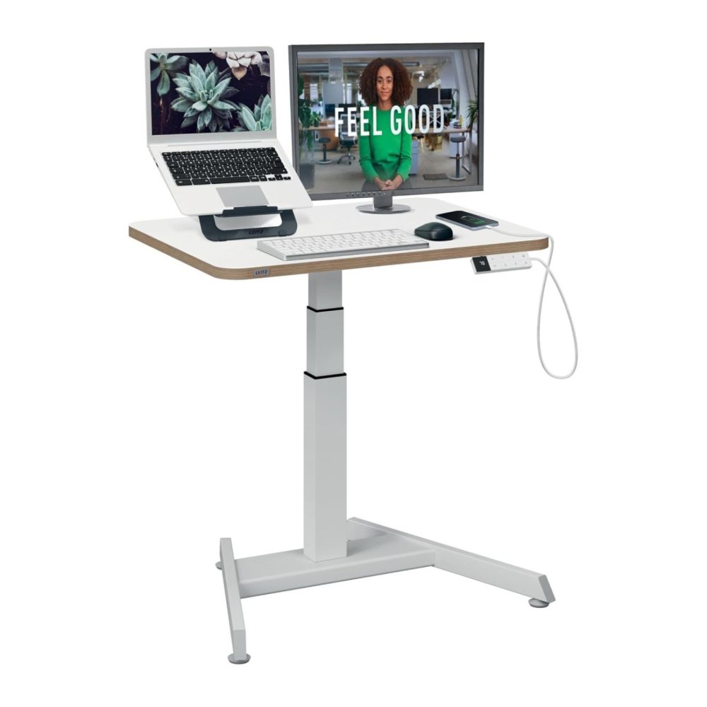 Електрическо бюро Leitz Ergo Sit-Stand, компактно, с регулируема височина, 80х60 см, бяло Електрическо бюро Leitz Ergo Sit-Stand, компактно, с регулируема височина, 80х60 см, бяло